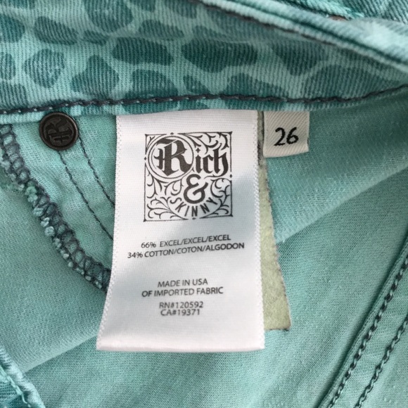 Blue leopard print Rich and Skinny jeans size 26 - Picture 3 of 8